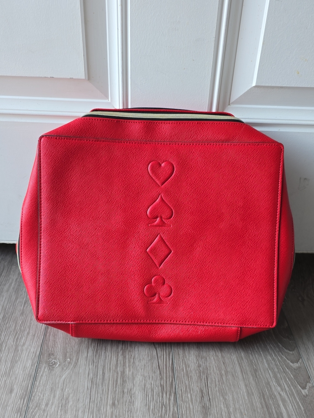 Estée Lauder Red Cosmetic Case Playing Card Red Embossed Card Suit Tote Bag